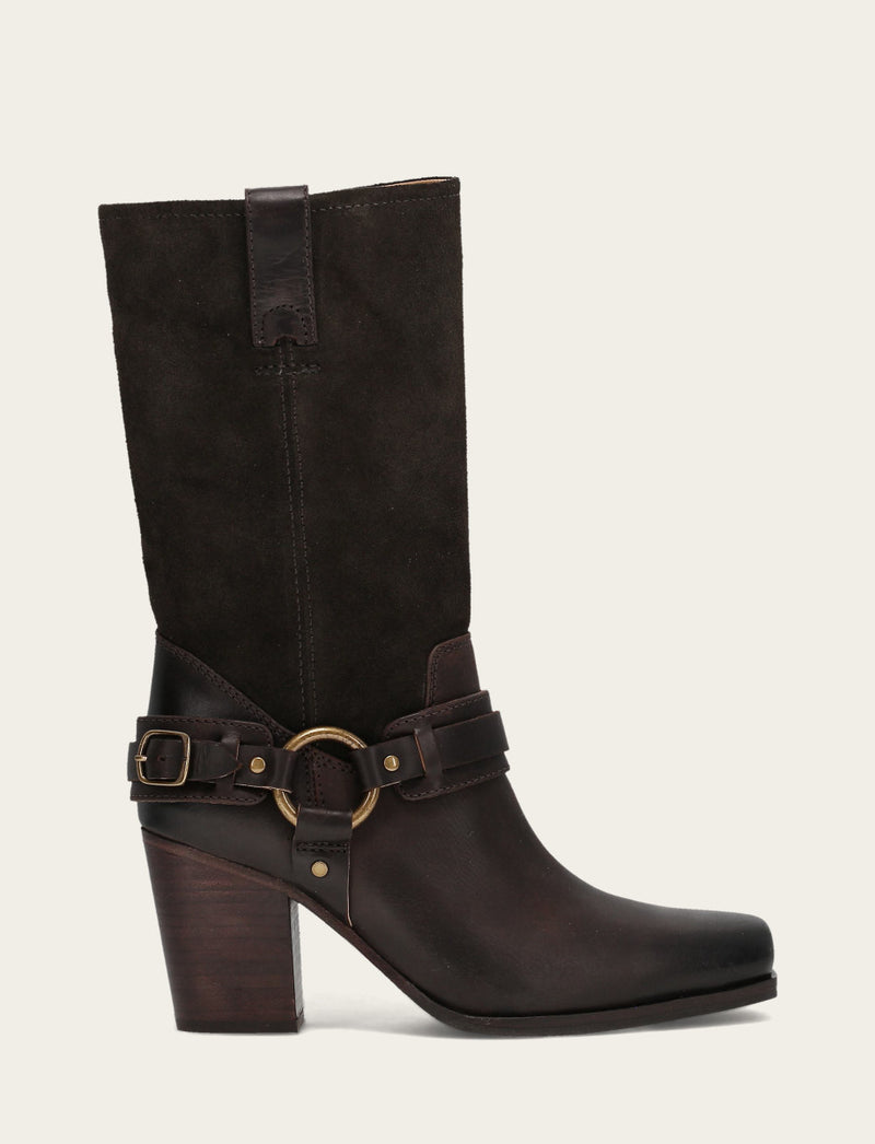 Shiloh Harness Belted - Dark Brown - Outside