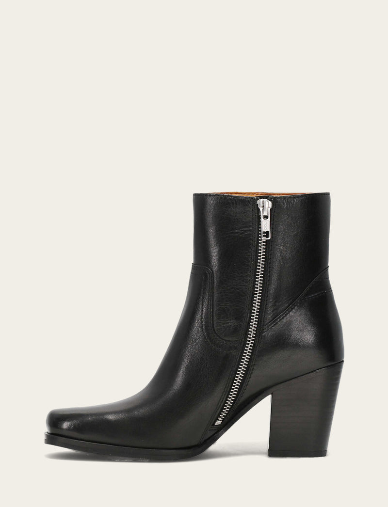 Shiloh Zip Bootie - Black - Inside