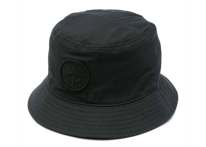 Stone Island Logo Print Fisherman Hat Black