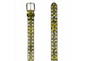 Stussy 8 Ball Studded Belt Green Snake Print Leather