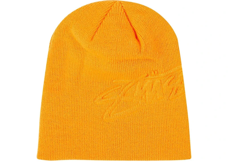 Stussy Embossed Smooth Stock Skullcap Orange