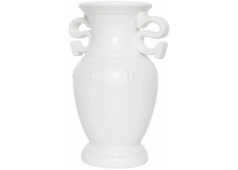 Stussy S Handle Ceramic Vase Ceramic White
