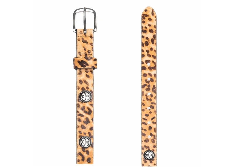 Stussy SS-Link Studded Belt Hairy Cheetah Print
