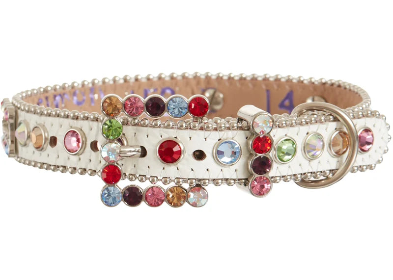 Supreme B.B. Simon Studded Dog Collar White