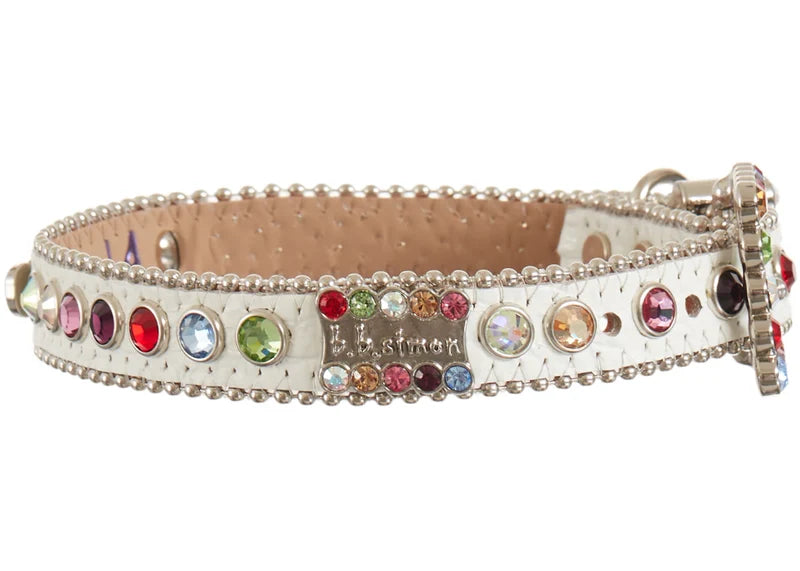 Supreme B.B. Simon Studded Dog Collar White
