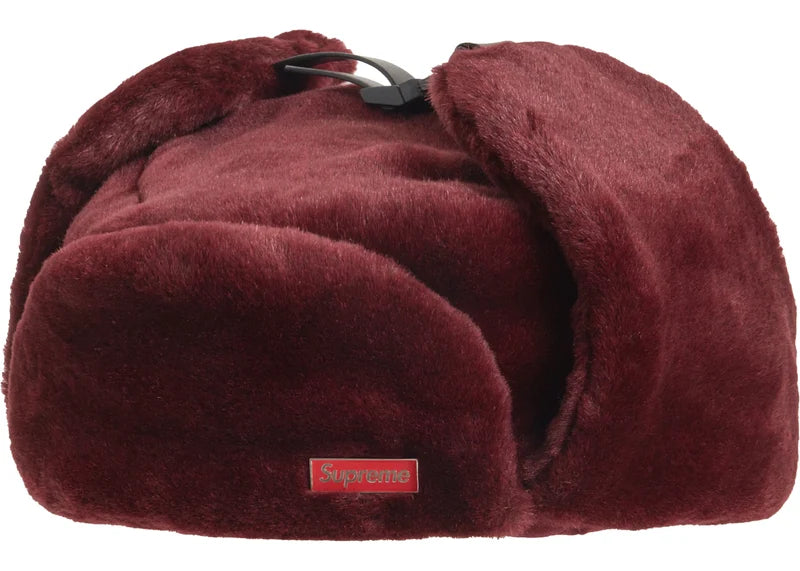 Supreme Faux Fur Ushanka Hat Burgundy