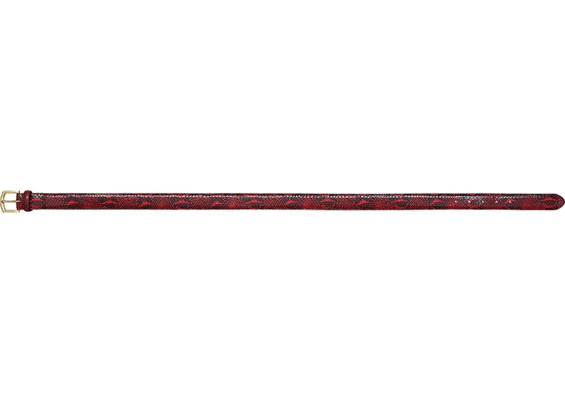 Supreme Faux Snakeskin Belt Red