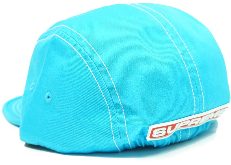Supreme Fitted Rear Patch Camp Cap Neon Blue