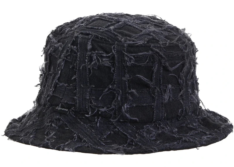 Supreme Frayed Patchwork Denim Crusher Washed Black