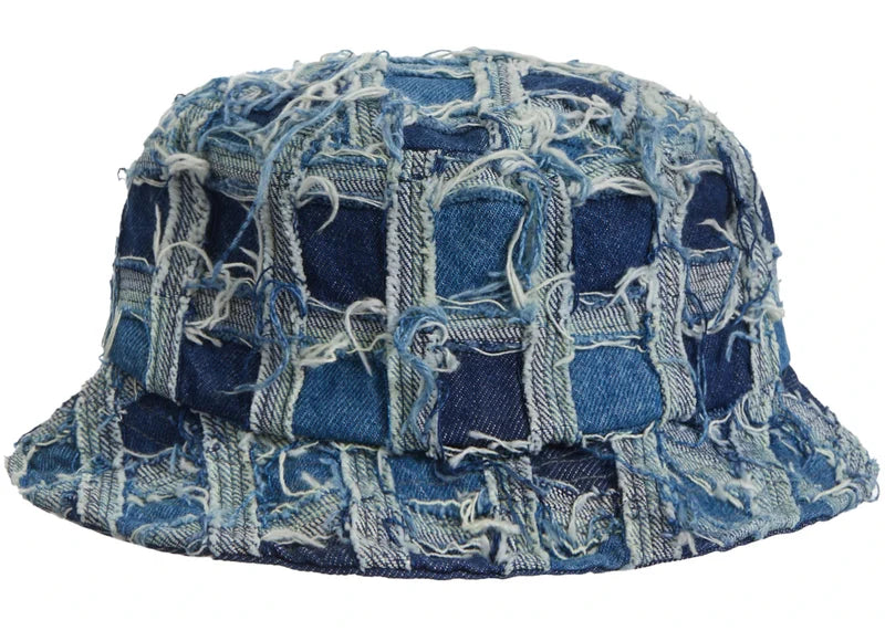 Supreme Frayed Patchwork Denim Crusher Washed Blue