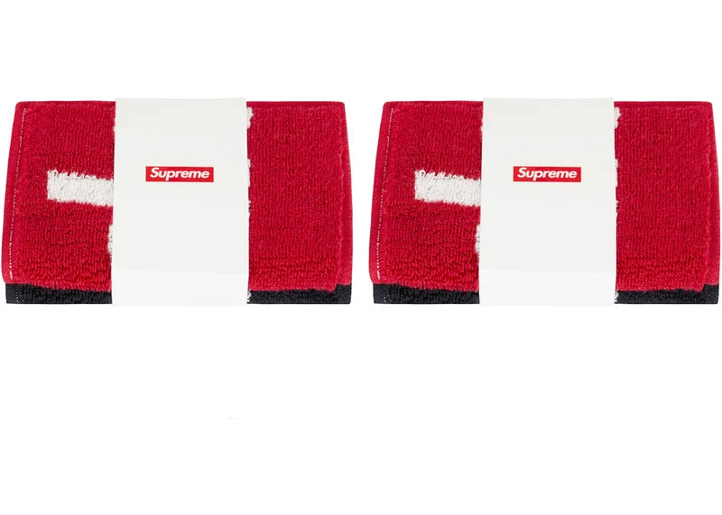 Supreme Imabari Pocket Folding Towels (Set of 4) Black/Red