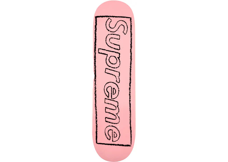 Supreme KAWS Chalk Logo Skateboard Deck Pink