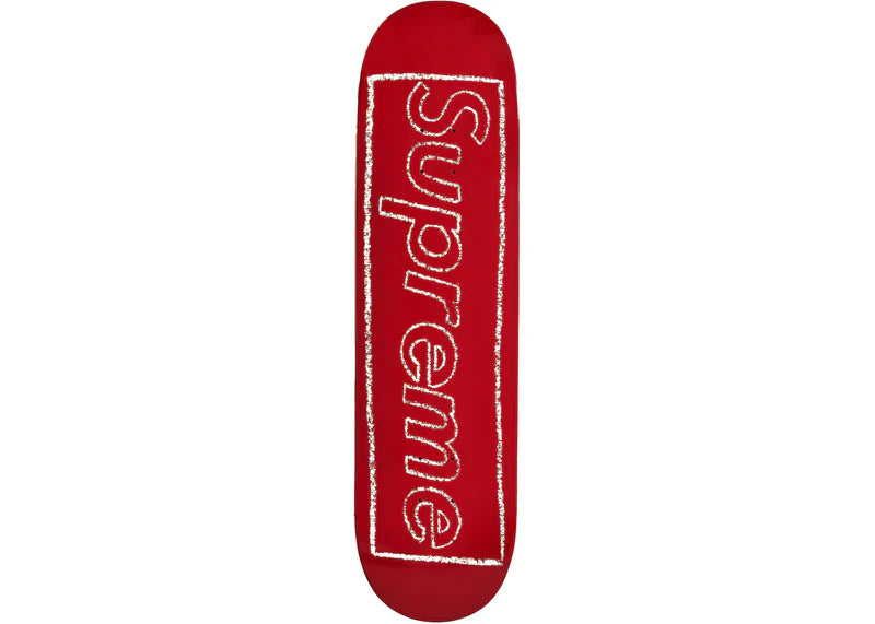 Supreme KAWS Chalk Logo Skateboard Deck Red