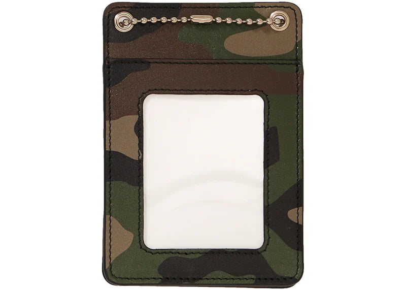 Supreme Leather ID Holder + Wallet Woodland Camo