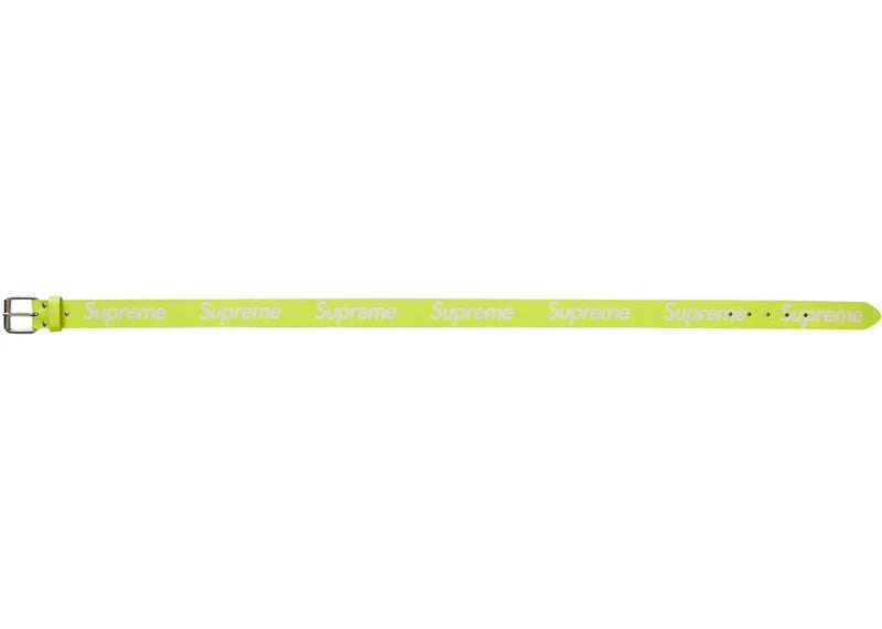Supreme Repeat Leather Belt (SS23) Fluorescent Yellow