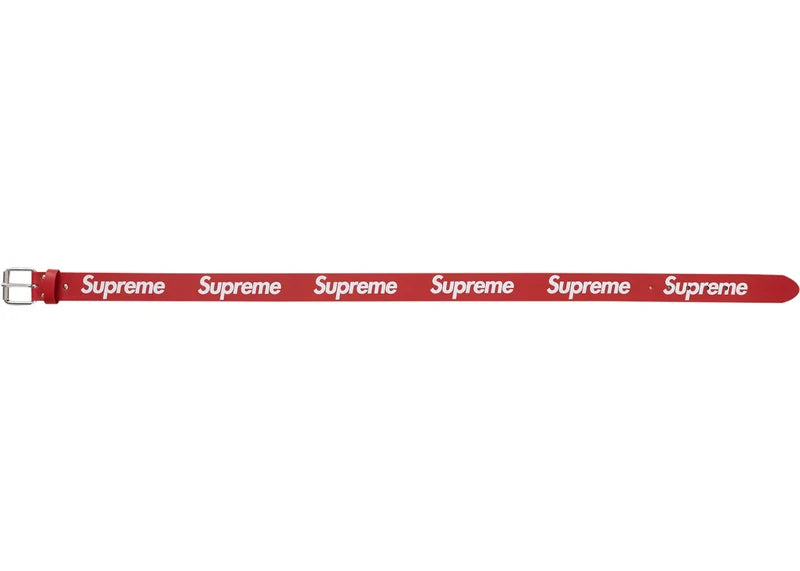 Supreme Repeat Leather Belt (SS23) Red