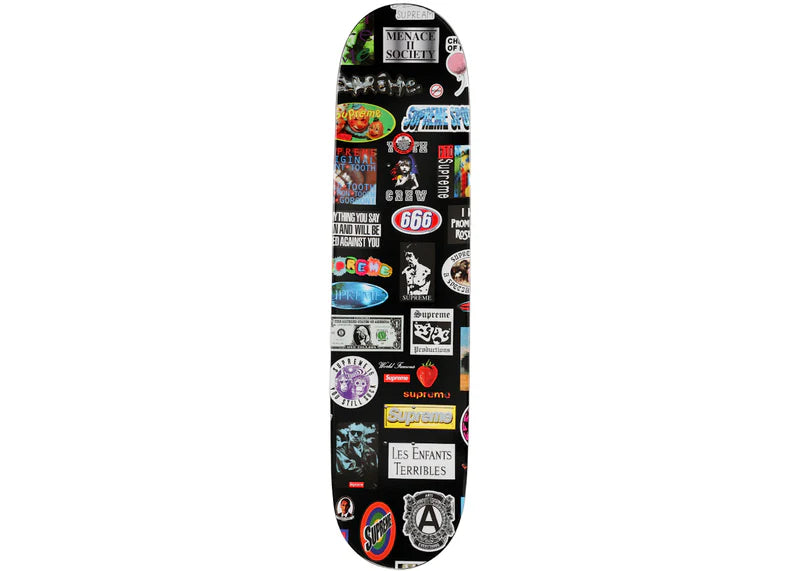 Supreme Stickers Skateboard Deck Black