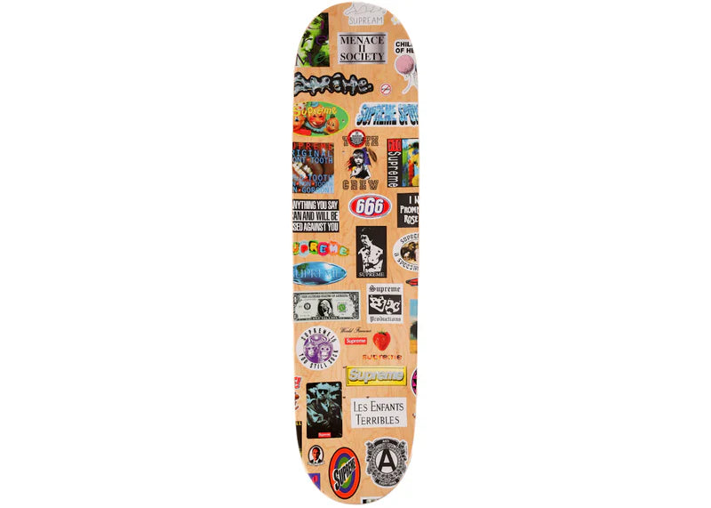Supreme Stickers Skateboard Deck Tan