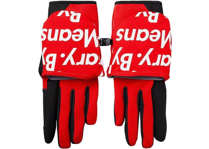 Supreme The North Face By Any Means Winter Runners Gloves Red