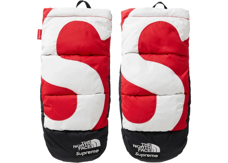 Supreme The North Face S Logo Nuptse Mitts Red