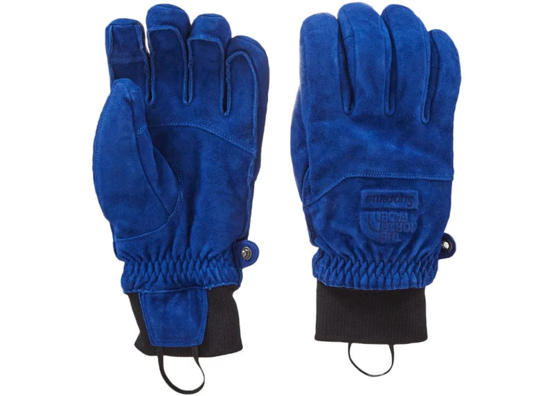 Supreme The North Face Suede Gloves Blue
