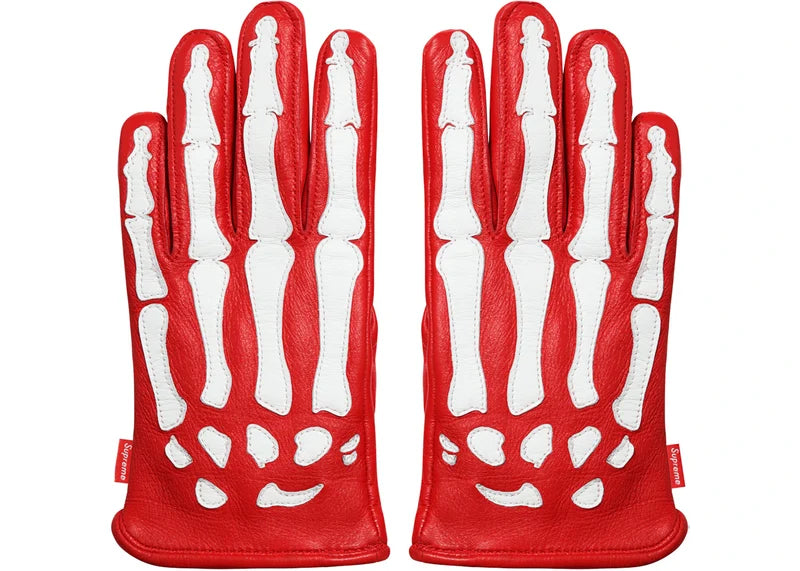 Supreme Vanson Leather X-Ray Gloves Red