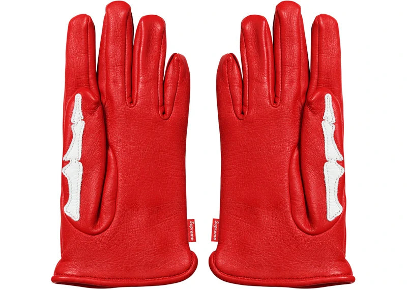 Supreme Vanson Leather X-Ray Gloves Red