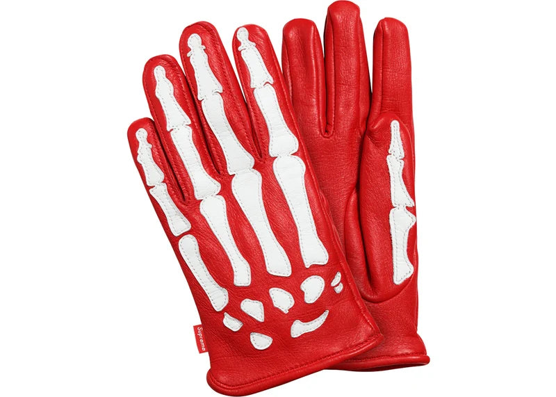 Supreme Vanson Leather X-Ray Gloves Red