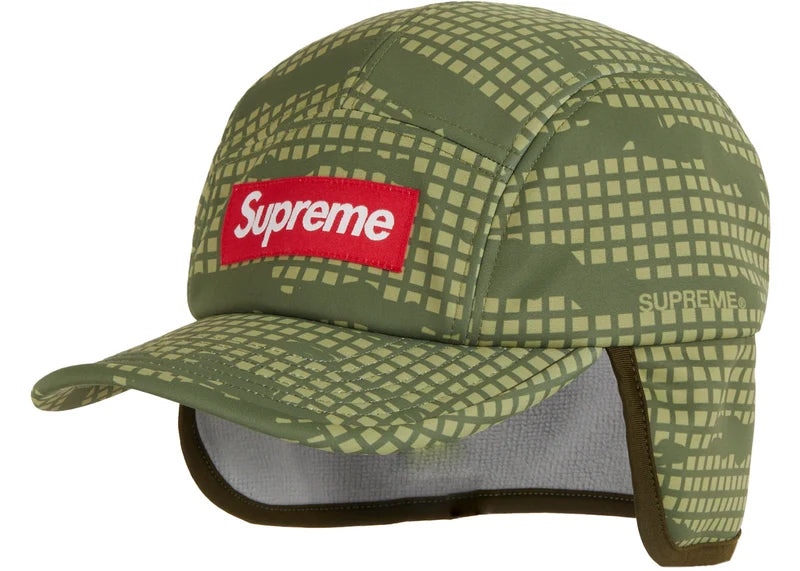 Supreme WINDSTOPPER Earflap Camp Cap Olive Grid Camo
