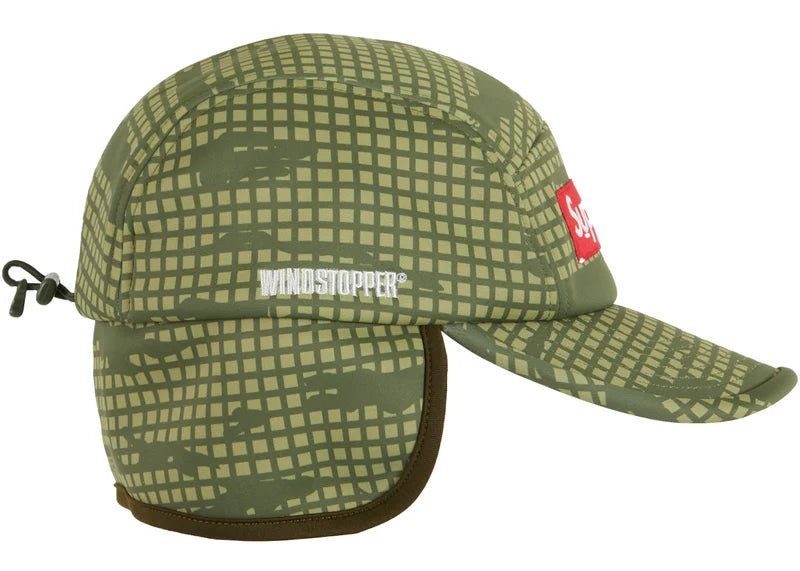 Supreme WINDSTOPPER Earflap Camp Cap Olive Grid Camo