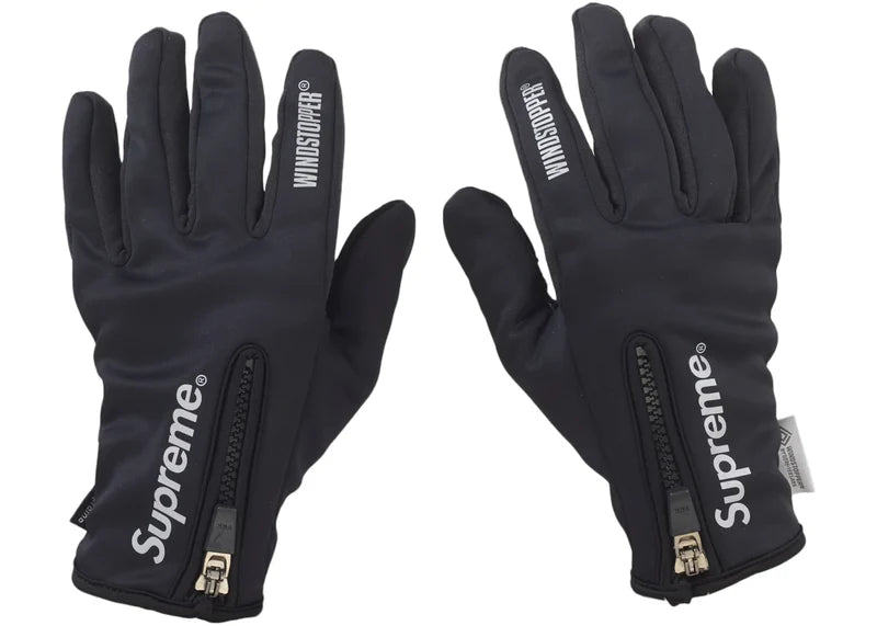 Supreme WINDSTOPPER Zip Gloves Black