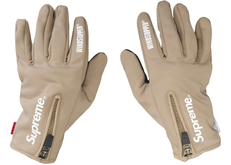 Supreme WINDSTOPPER Zip Gloves Brown