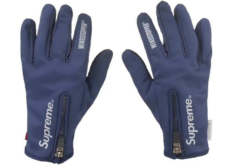 Supreme WINDSTOPPER Zip Gloves Navy