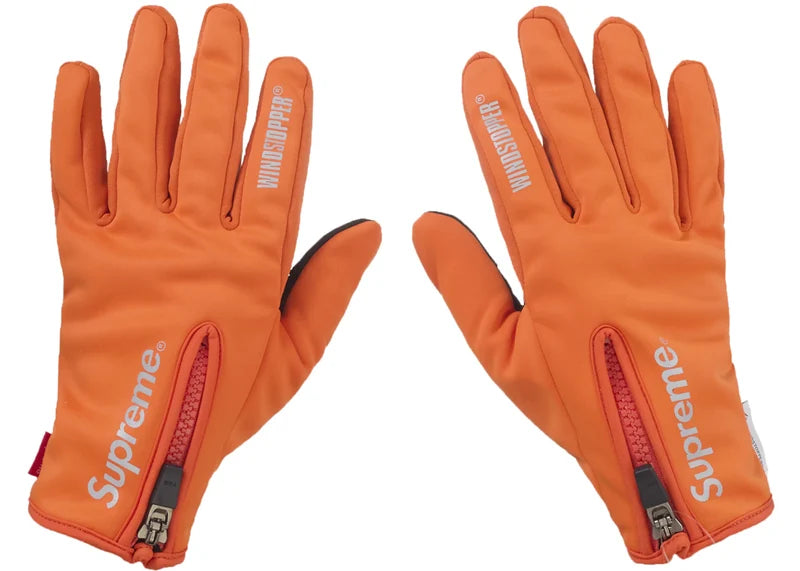Supreme WINDSTOPPER Zip Gloves Orange