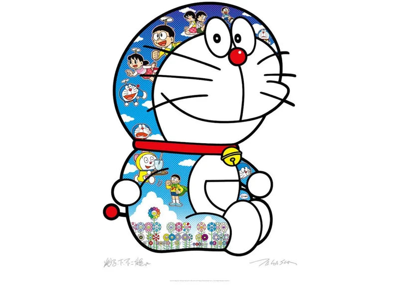 Takashi Murakami Doraemon Sitting Up: A Pleasant Day Under The Blue Sky Print (Signed, Edition of 300)