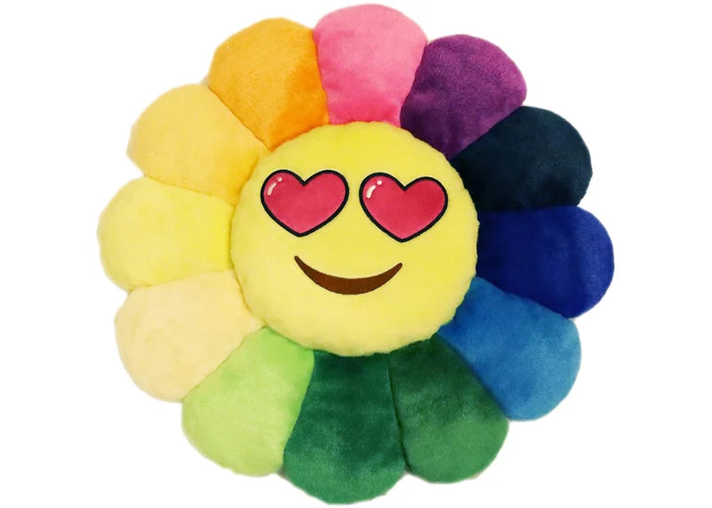Takashi Murakami Flower Emoji Plush 3 60CM Rainbow/Yellow