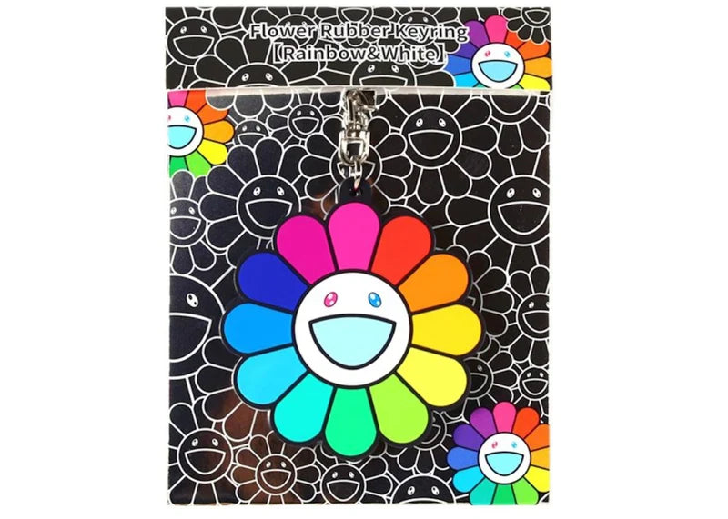Takashi Murakami Flower Rubber Keyring Rainbow/ White