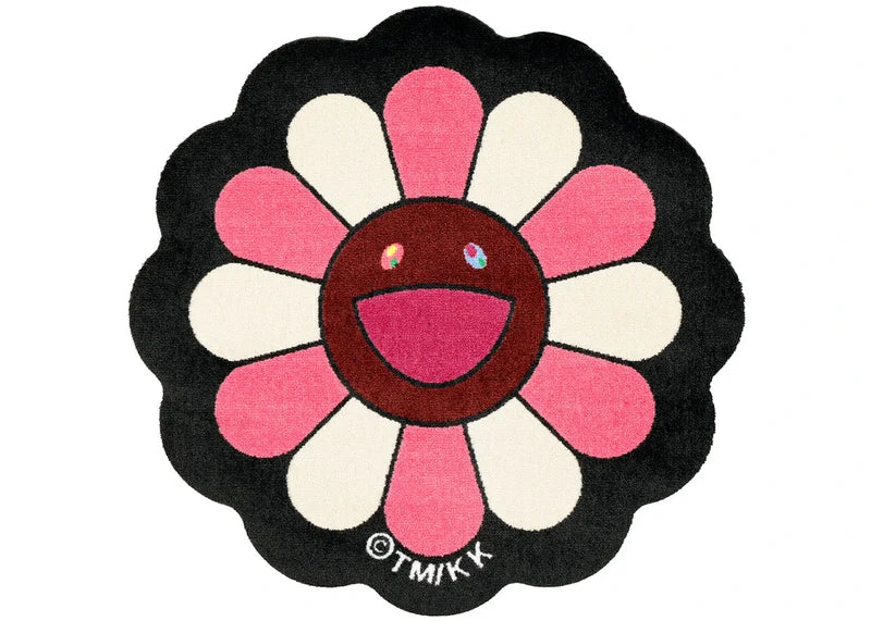 Takashi Murakami Flower Rug Pink/White