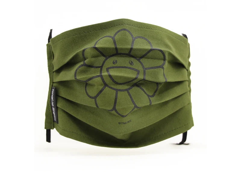 Takashi Murakami Kaikai Kiki Flower Face Mask Moss Green/Black