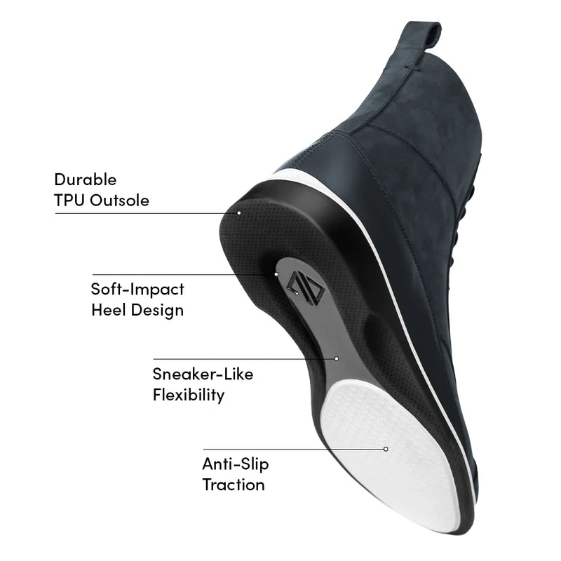 The Boot by Amberjack in Cobalt Blue Nubuck - Labeled Outsole