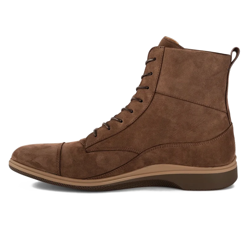 The Boot by Amberjack in Copper Brown Nubuck - Medial Side View