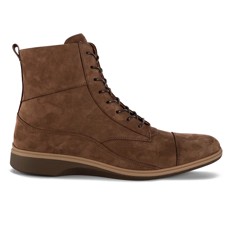 The Boot by Amberjack in Copper Brown Nubuck - Lateral Side View