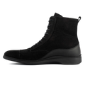 The Boot by Amberjack in Midnight Black Nubuck - Medial Side View