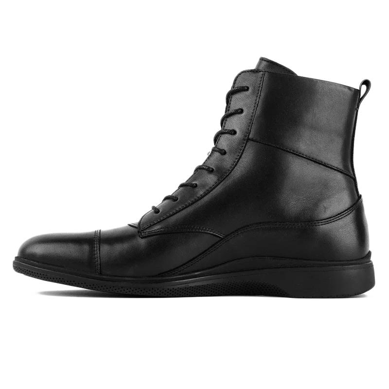 The Boot by Amberjack in Obsidian Black Leather - Medial View