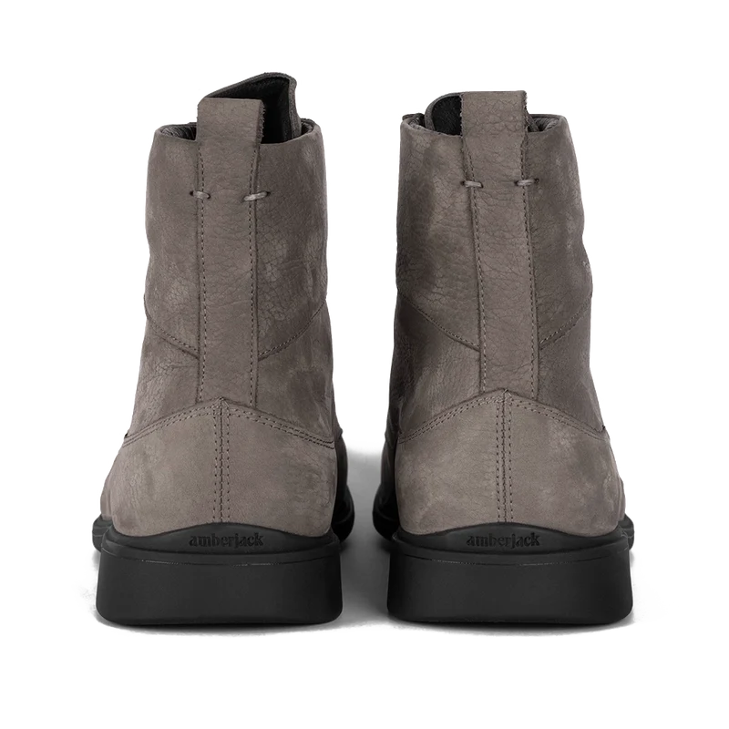 The Boot by Amberjack in Steel Grey Leather - Back Heel View