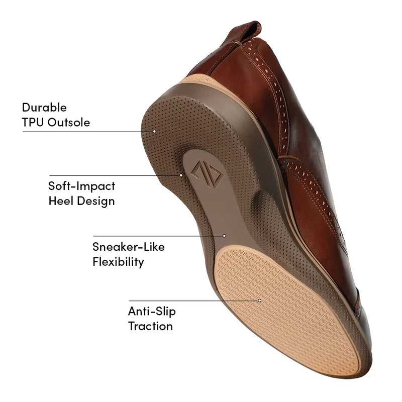 The Cap-Toe in Chestnut Brown Leather - Labeled Outsole