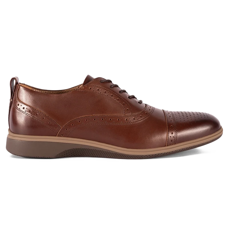 The Cap-Toe in Chestnut Brown by Amberjack - Lateral View