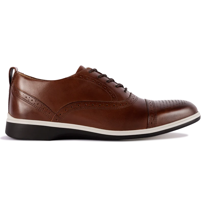 The Cap-Toe in Coffee Brown by Amberjack - Lateral View