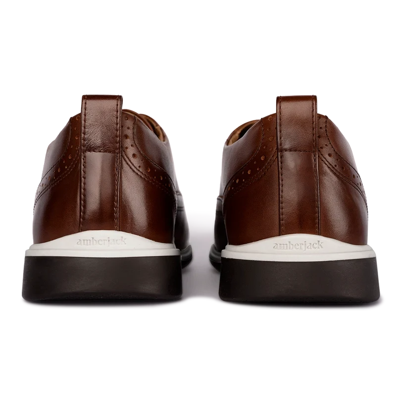 The Cap-Toe in Coffee Brown by Amberjack - Back View