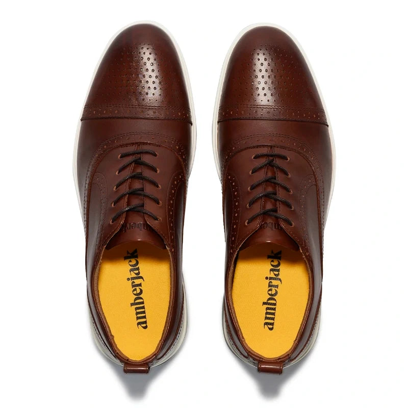 The Cap-Toe in Coffee Brown by Amberjack - Top Down View